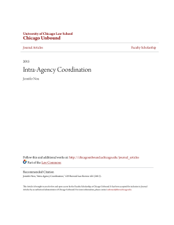 Intra-Agency Coordination - Chicago Unbound