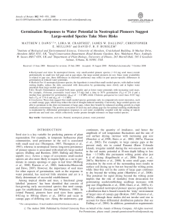Germination Responses to Water Potential in Neotropical Pioneers