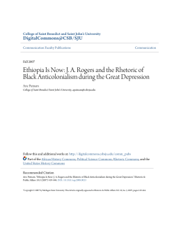 Ethiopia Is Now: J. A. Rogers and the Rhetoric of Black