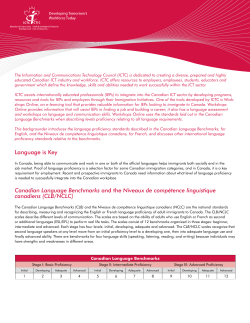 Language is Key Canadian Language Benchmarks and the Niveaux