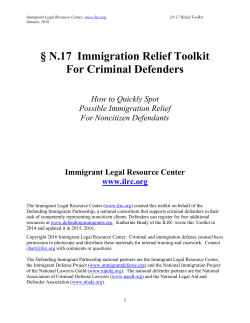 N.17 Immigration Relief Toolkit For Criminal Defenders