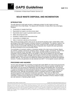 Solid Waste Disposal And Incineration