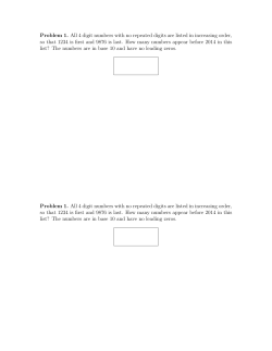 Problem 1. All 4 digit numbers with no repeated digits are listed in