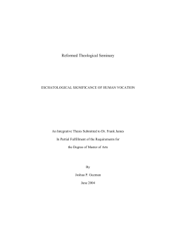 Eschatological Significance of Human Vocation