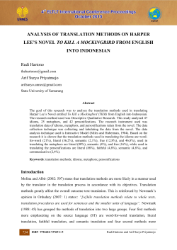 analysis of translation methods on harper lee‟s novel to kill a