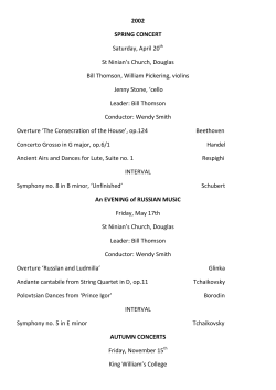 Concert Programmes 2002 to 2014 - Isle of Man Symphony Orchestra