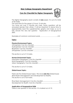 Higher Course Check-List