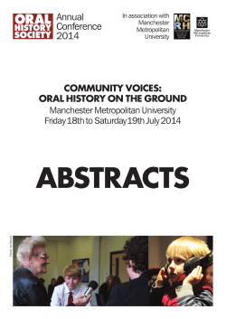 Abstracts - Oral History Society