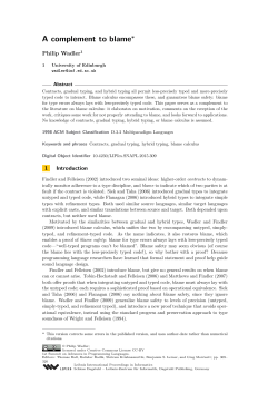 A complement to blame - Informatics Homepages Server