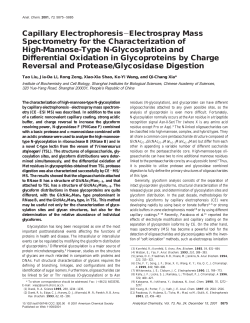 Capillary Electrophoresis-Electrospray Mass Spectrometry for the
