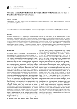 Problems associated with tourism development in Southern Africa