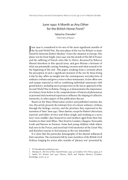 June 1940: A Month as Any Other for the British Home Front?