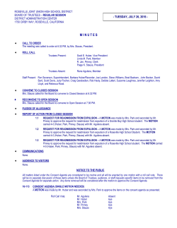 M I N U T E S - Roseville Joint Union High School District