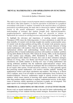 mental mathematics and operations on functions