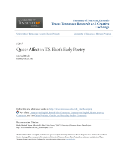 Queer Affect in TS Eliot`s Early Poetry