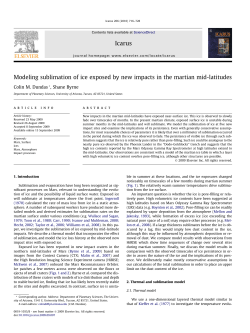 Modeling sublimation of ice exposed by new impacts in the martian