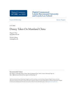 Disney Takes On Mainland China - LMU Digital Commons