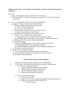 Outline Lecture Three&mdash;From Theory to Revolution: American and