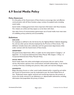 6.9 Social Media Policy - Government of Nova Scotia