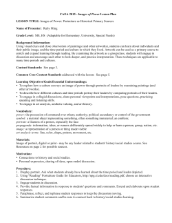 CAEA 2015 - Images of Power Lesson Plan LESSON TITLE: Images