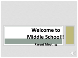 Incoming 6th Grade Parent Presentation