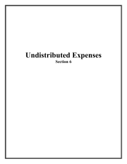Undistributed Expenses