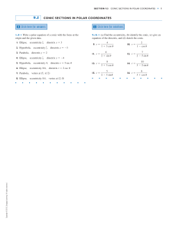 9.5 conic sections in polar coordinates