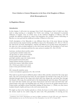 (Ovid Metamorphoses 4) Introduction
