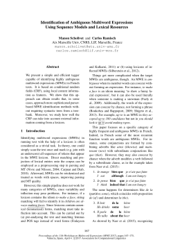 Identification of Ambiguous Multiword Expressions Using Sequence