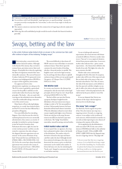 Swaps, betting and the law