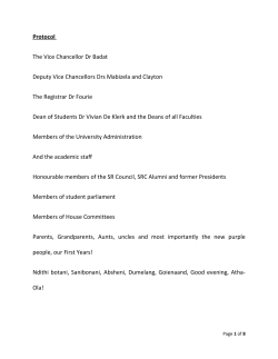 SRC Orientation Speech 2013