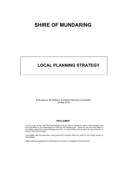 Shire of Mundaring Local Planning Strategy