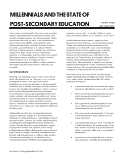 millennials and the state of post-secondary education