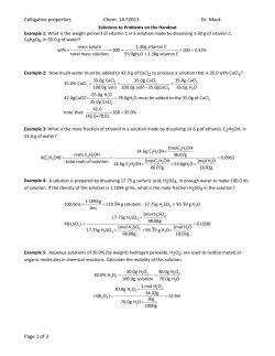 Colligative properties Chem. 1A F2011 Dr. Mack Page 1 of 3