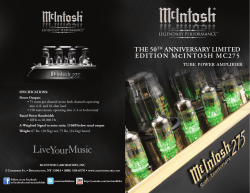 THE 50TH ANNIVERSARy LIMITED EDITION McINTOSH MC275