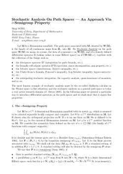 Stochastic Analysis On Path Spaces -- an approach via c