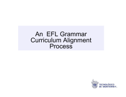 An EFL Grammar Curriculum Alignment Cu cu u g e Process