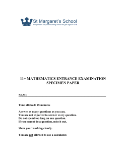 Mathematics Example 2 - St Margaret`s Bushey