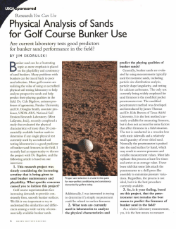 Physical Analysis of Sands for Golf Course Bunker Use
