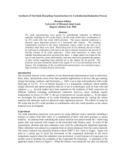 Synthesis of Tin Oxide Branching Nanostructures by Carbothermal