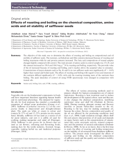 Effects of roasting and boiling on the chemical