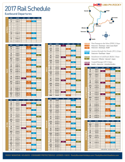2017 Rail Schedule - Rocky Mountain Holidays