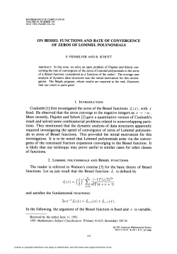 ON BESSEL FUNCTIONS AND RATE OF CONVERGENCE OF