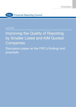 Improving the quality of reporting by smaller listed and AIM quoted