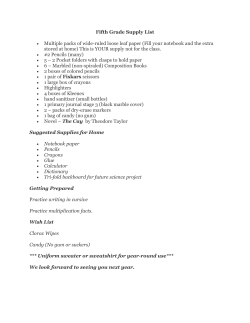 Fifth Grade Supply List Multiple packs of wide