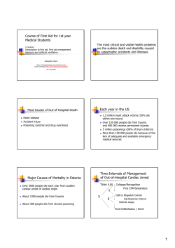 Course of First Aid for 1st year Medical Students Each year in the US