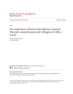 An examination of factors that influence suspects` Miranda