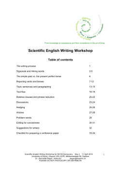 Scientific English Writing Workshop