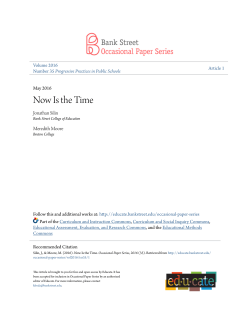 Now Is the Time - Educate - Bank Street College of Education