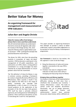 Better Value for Money